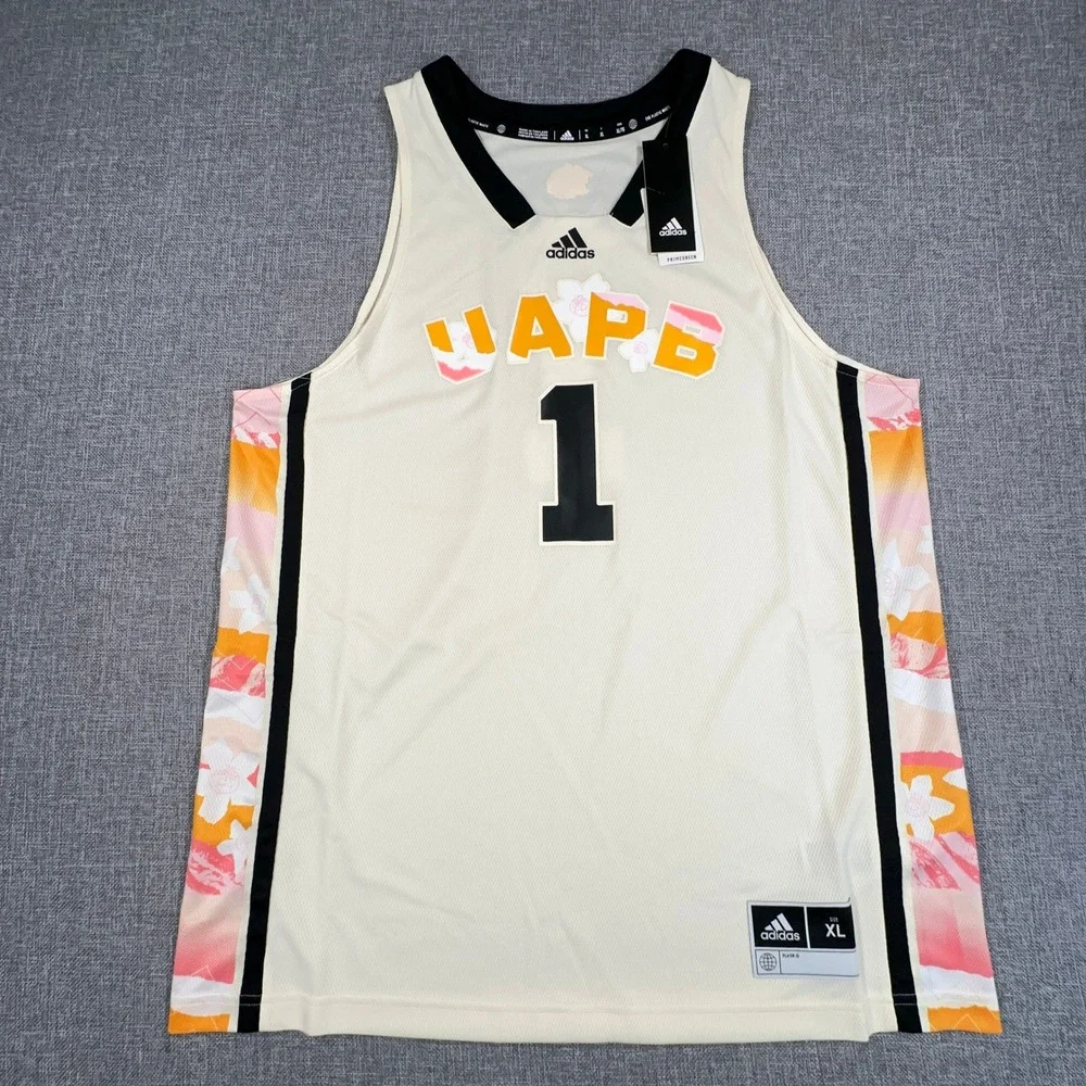 Adidas Arkansas Pine Bluff Golden Lions Basketball Jersey Mens XL Khaki NEW